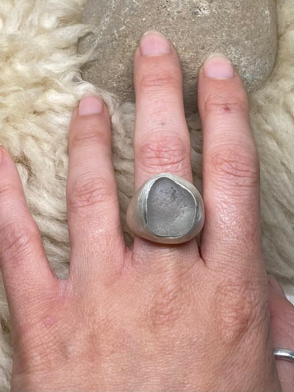 seaglass chunk ring