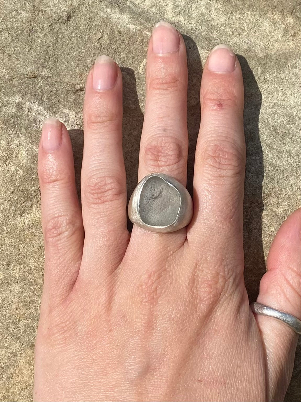 seaglass chunk ring