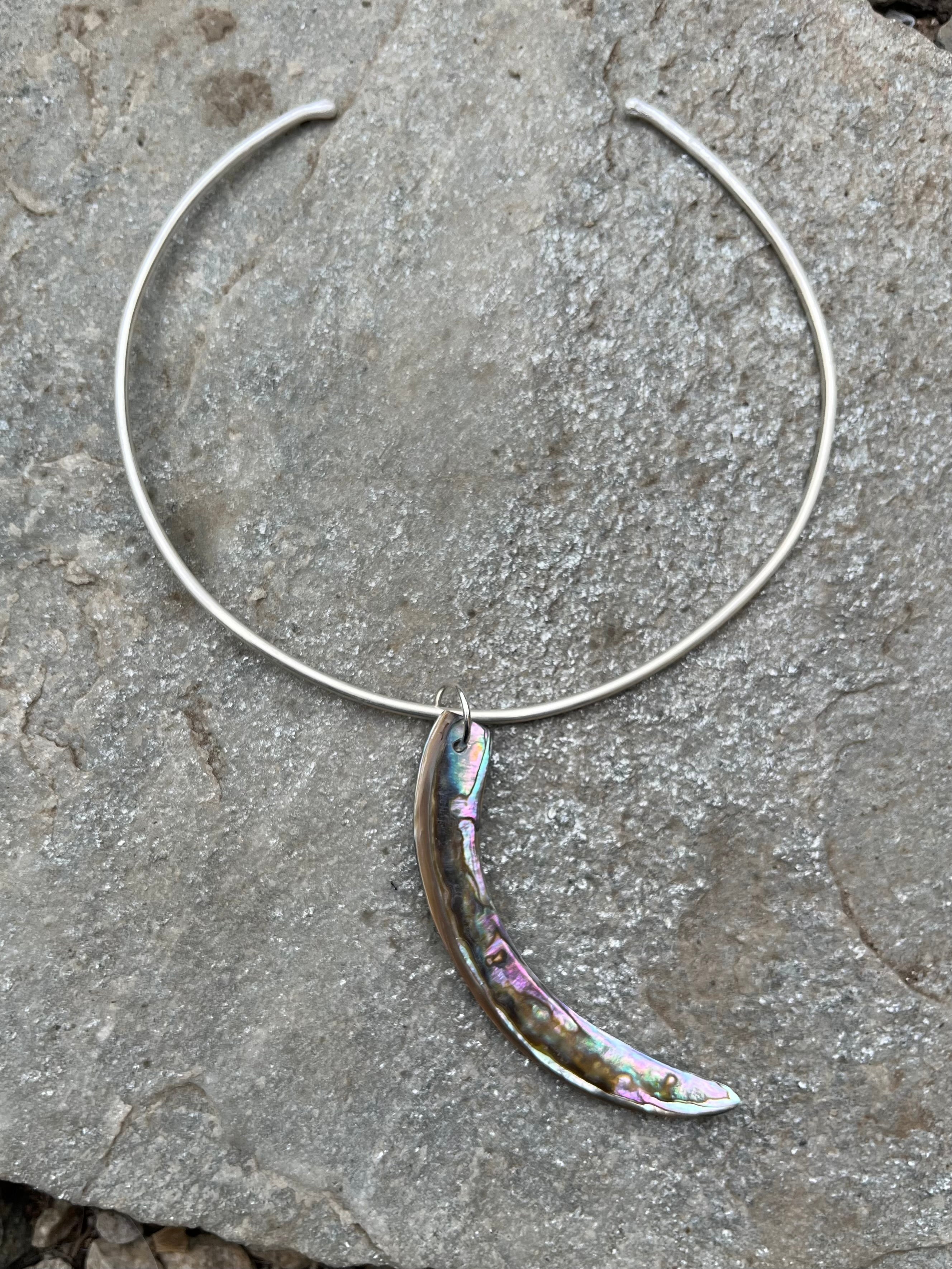abalone tusk collar
