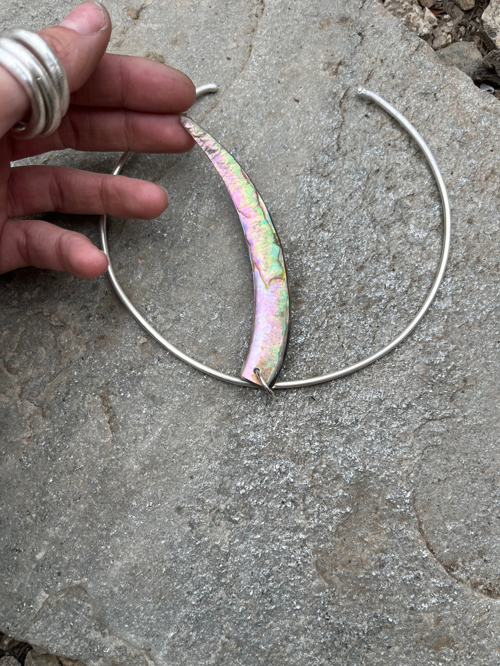 abalone tusk collar