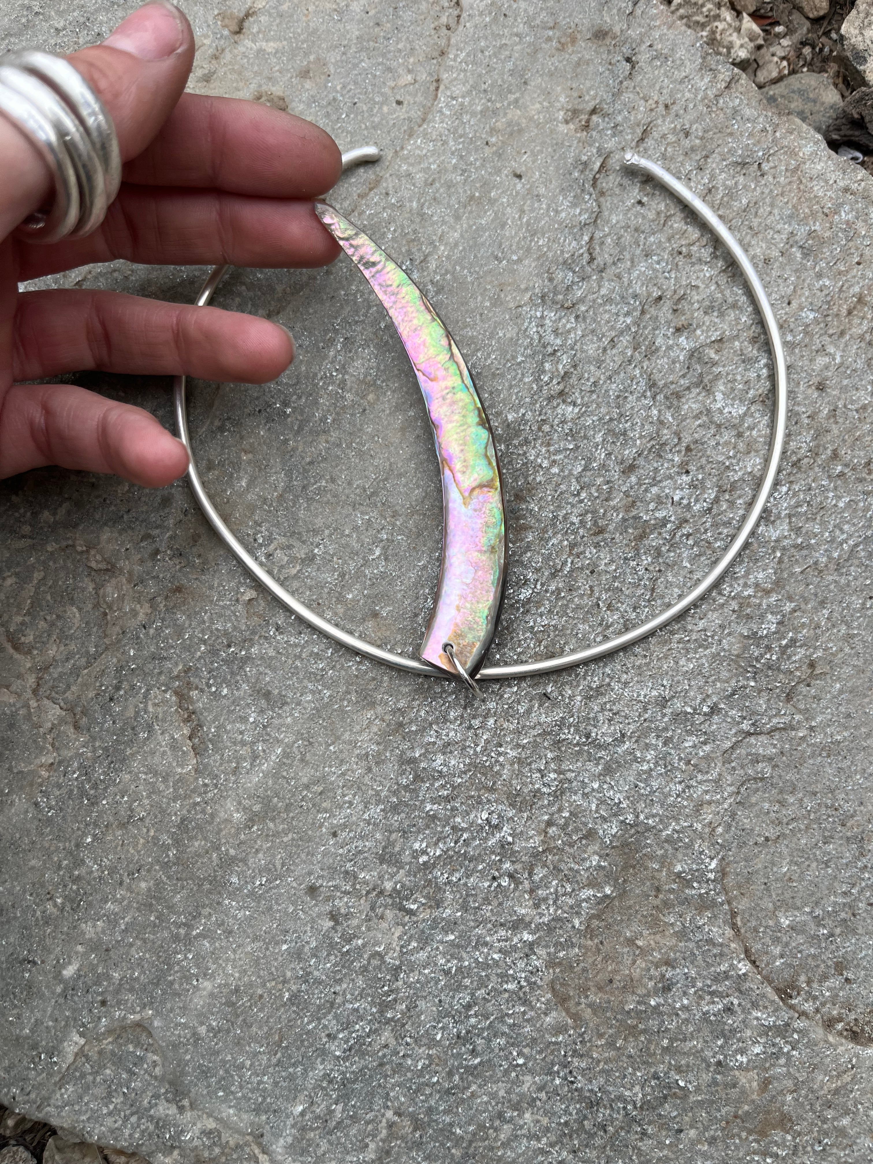 abalone tusk collar