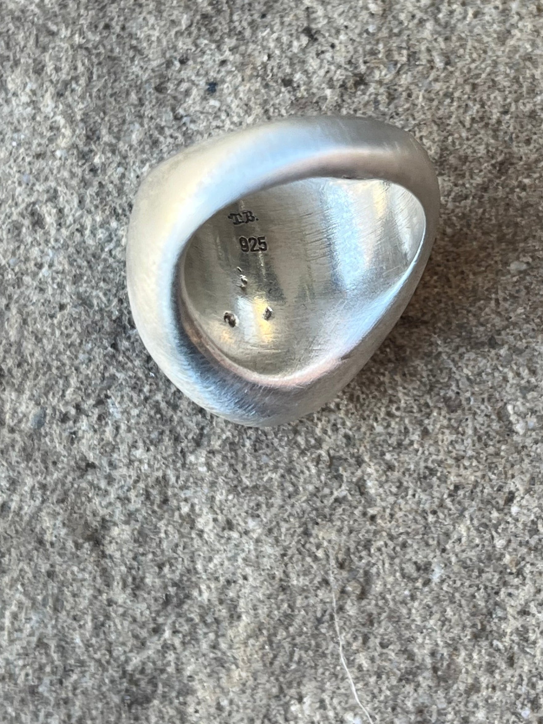 gray seaglass ring ~size 6