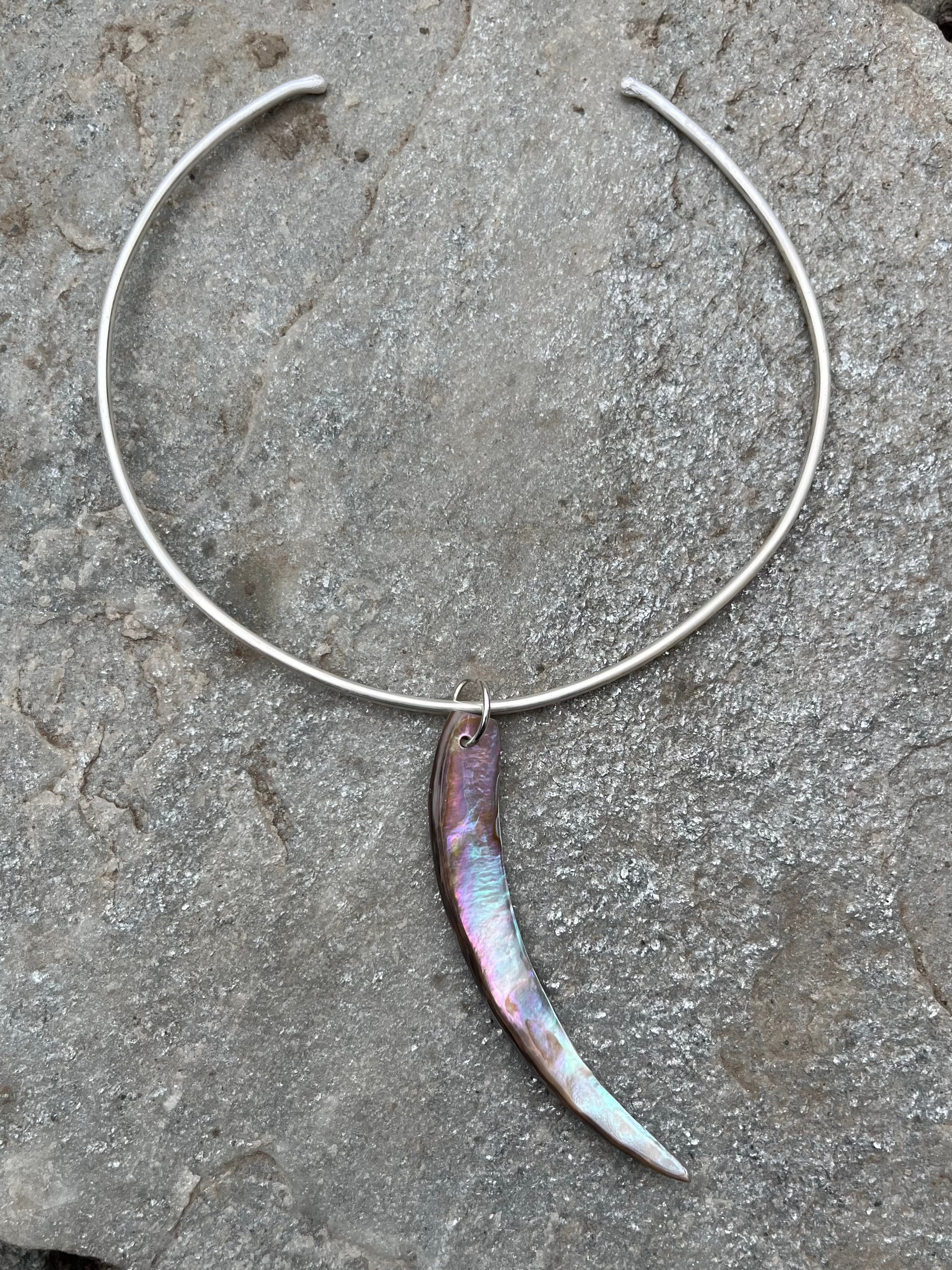 abalone tusk collar