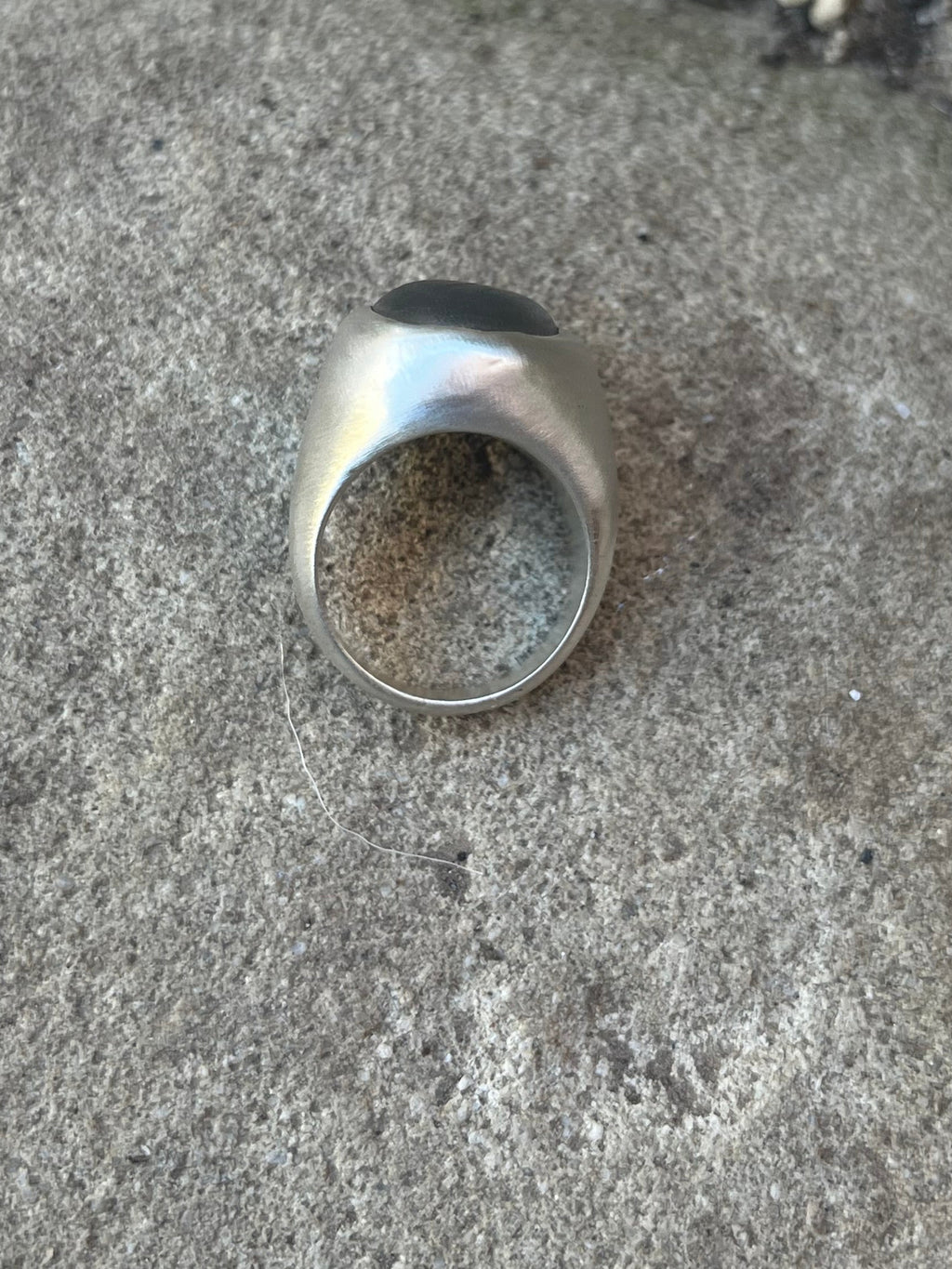 gray seaglass ring ~size 6