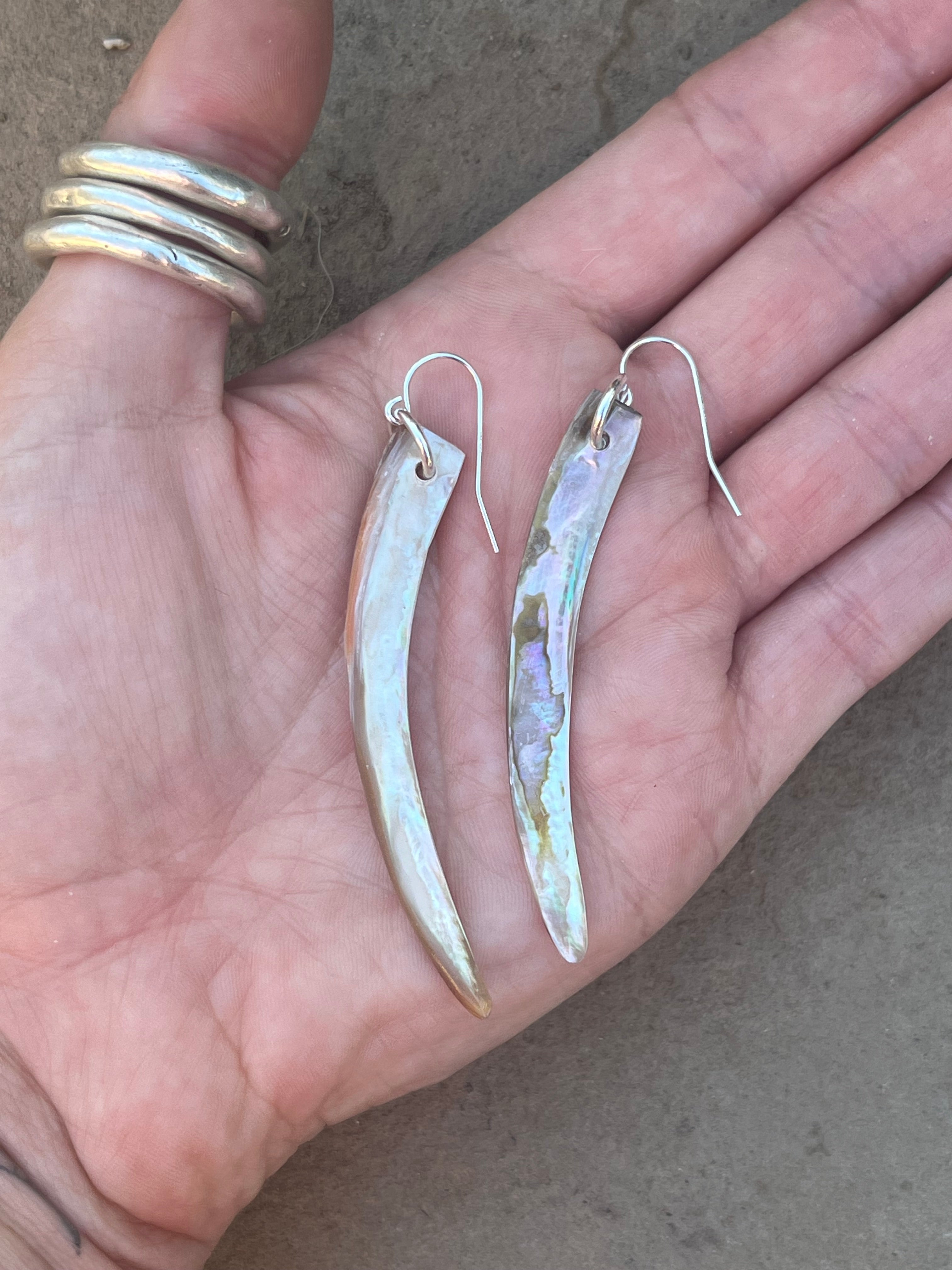 abalone tusk earring