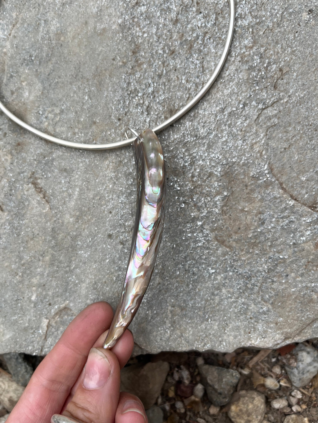 abalone tusk collar