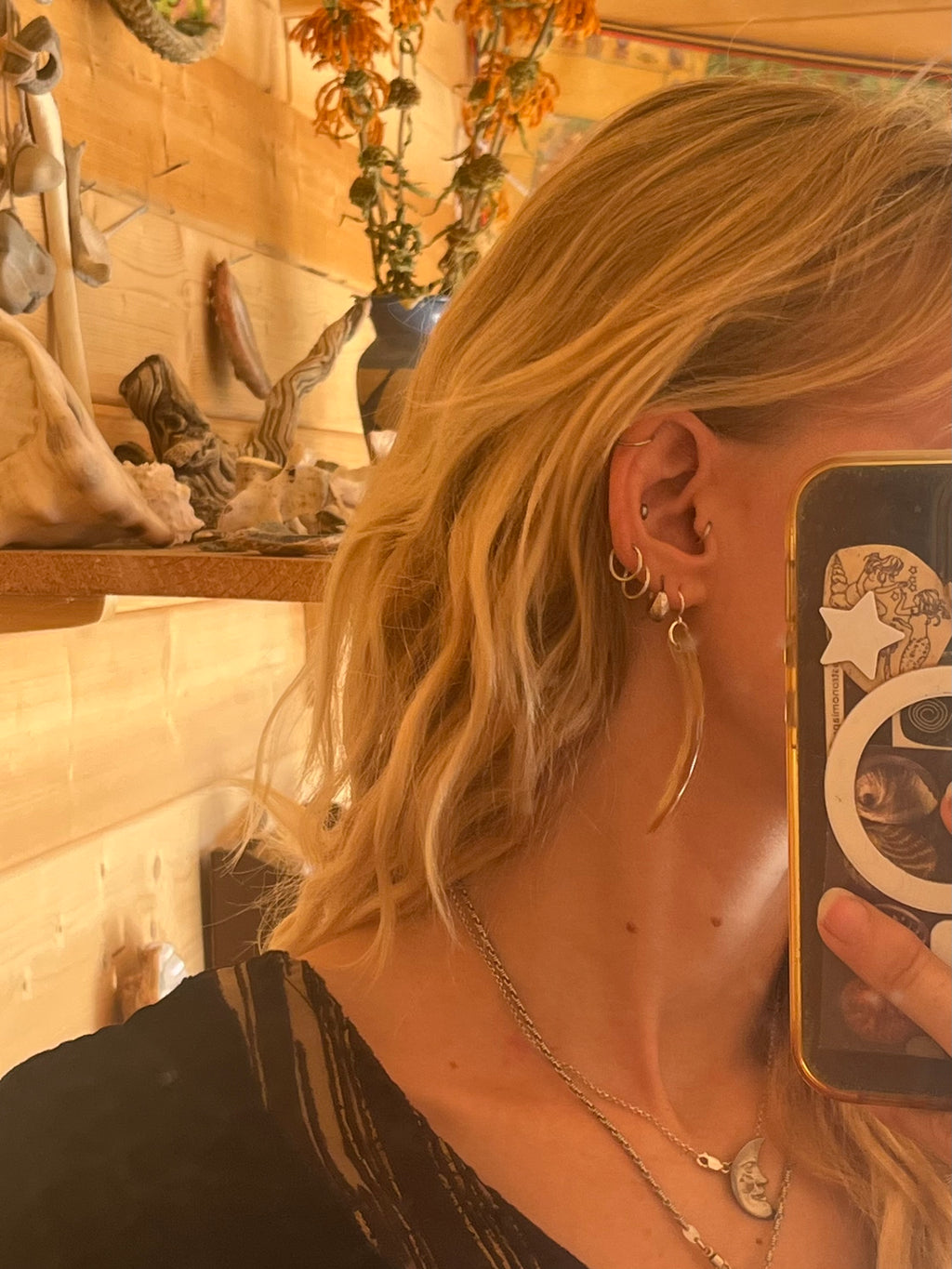 abalone tusk earring