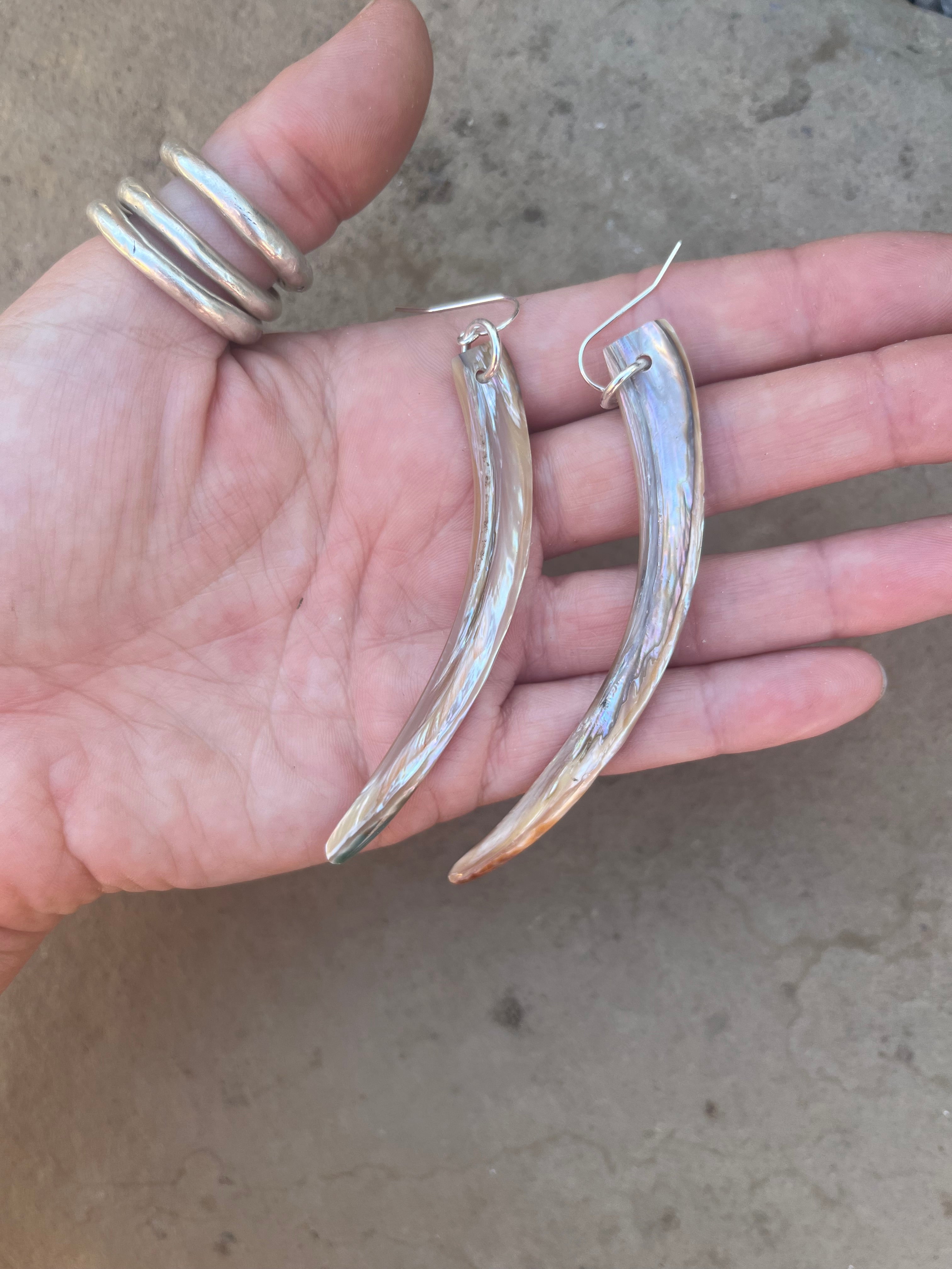 abalone tusk earring