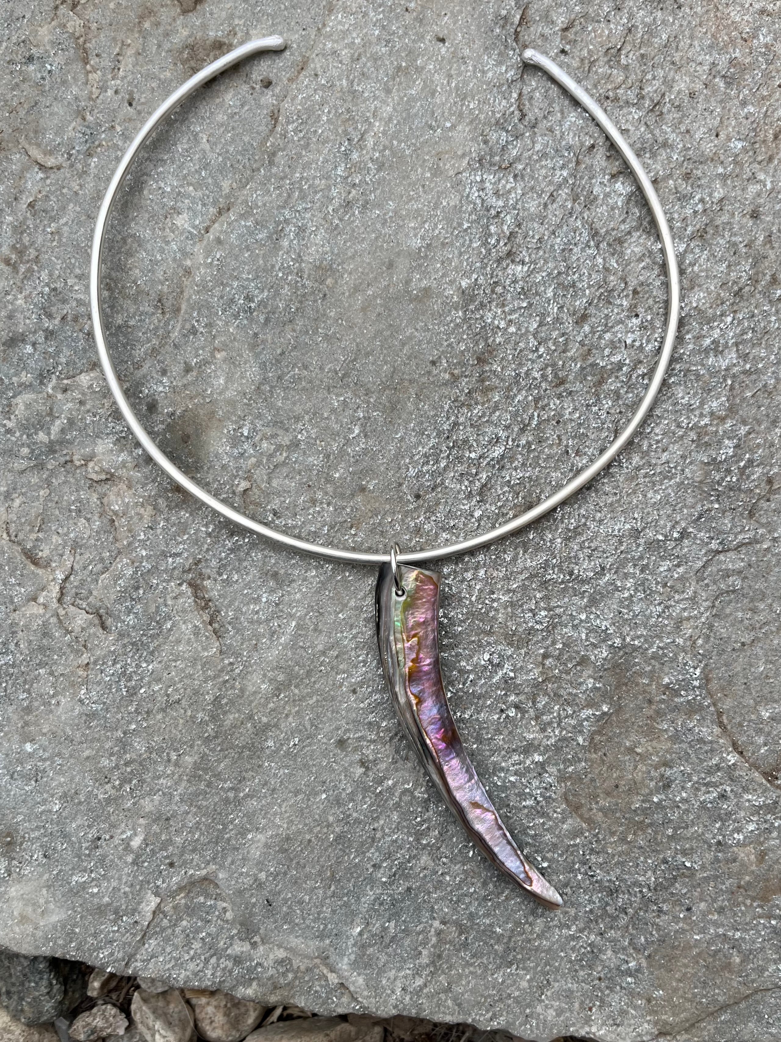 abalone tusk collar
