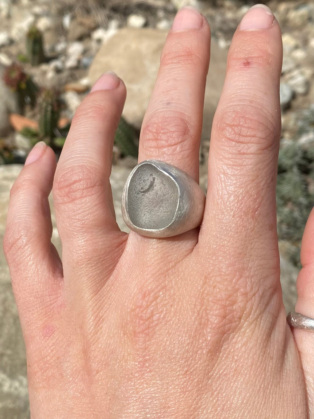 seaglass chunk ring