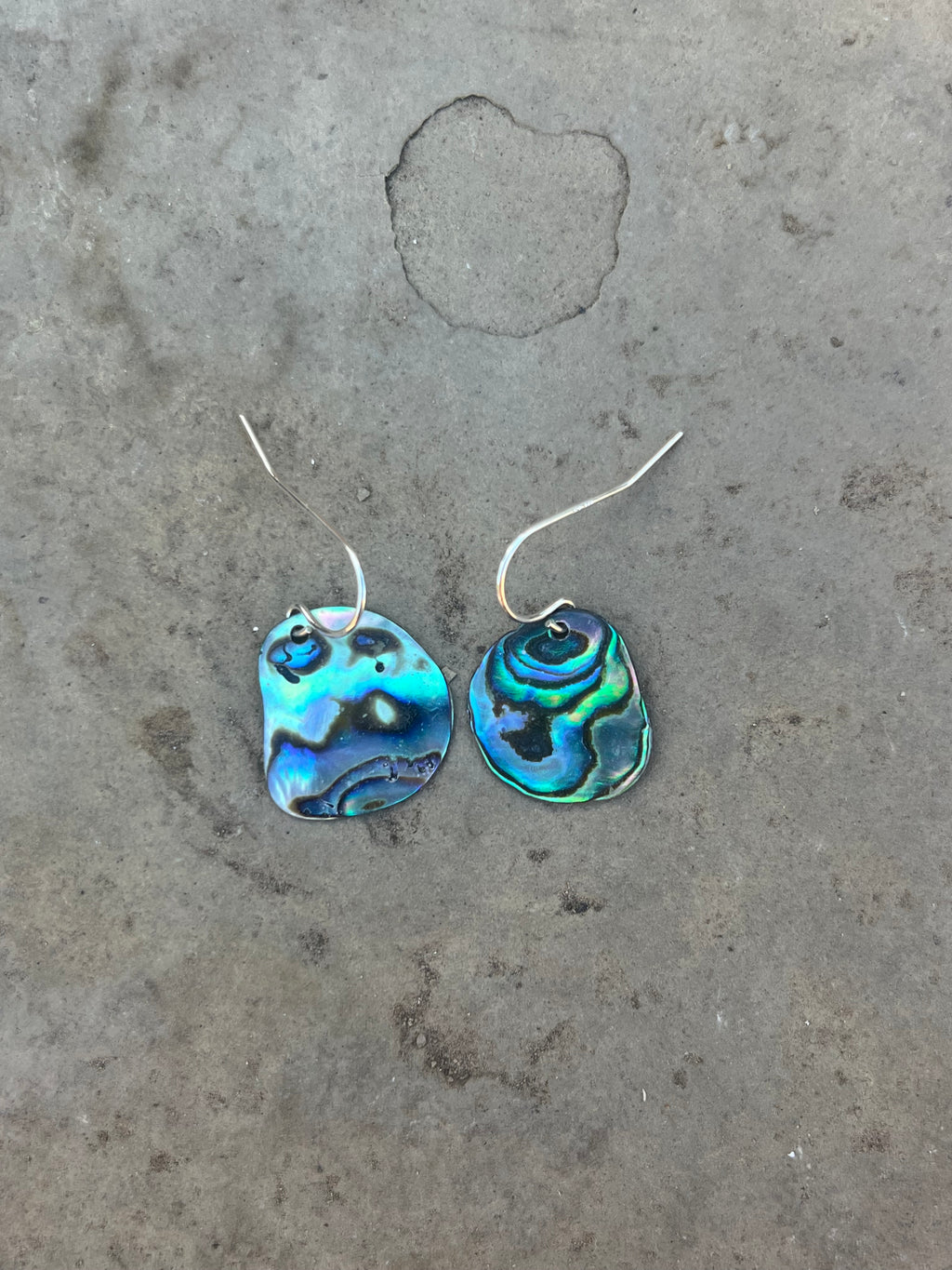 abalone coin earrings