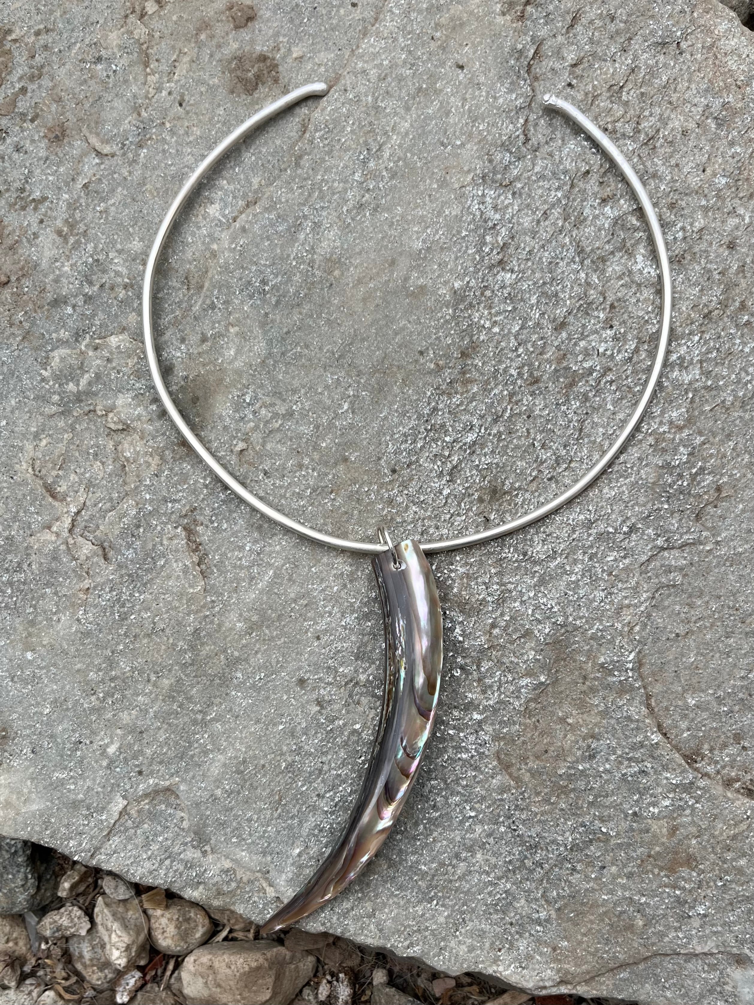 abalone tusk collar