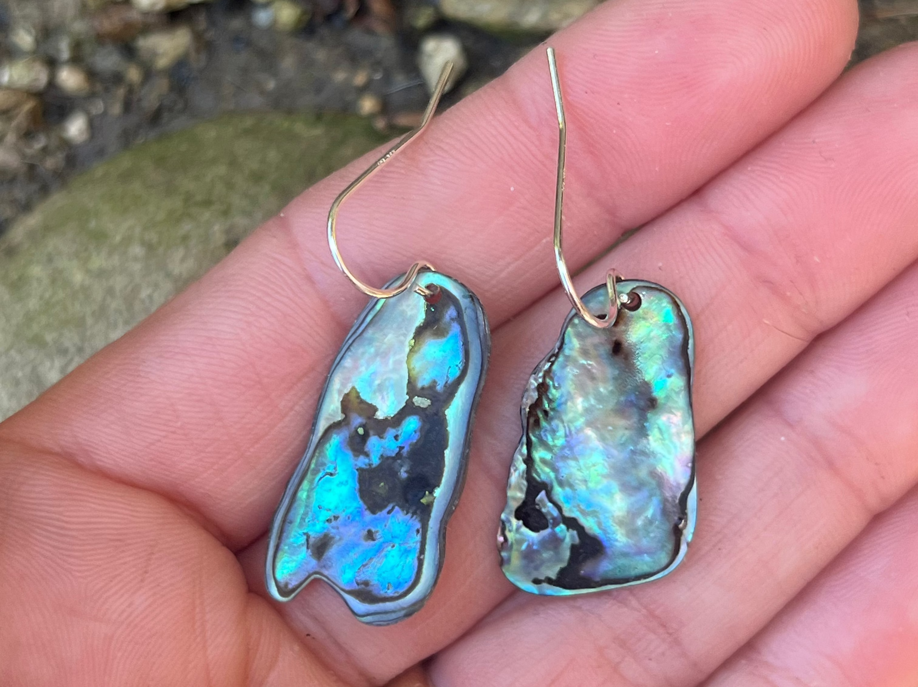 abalone chip earrings