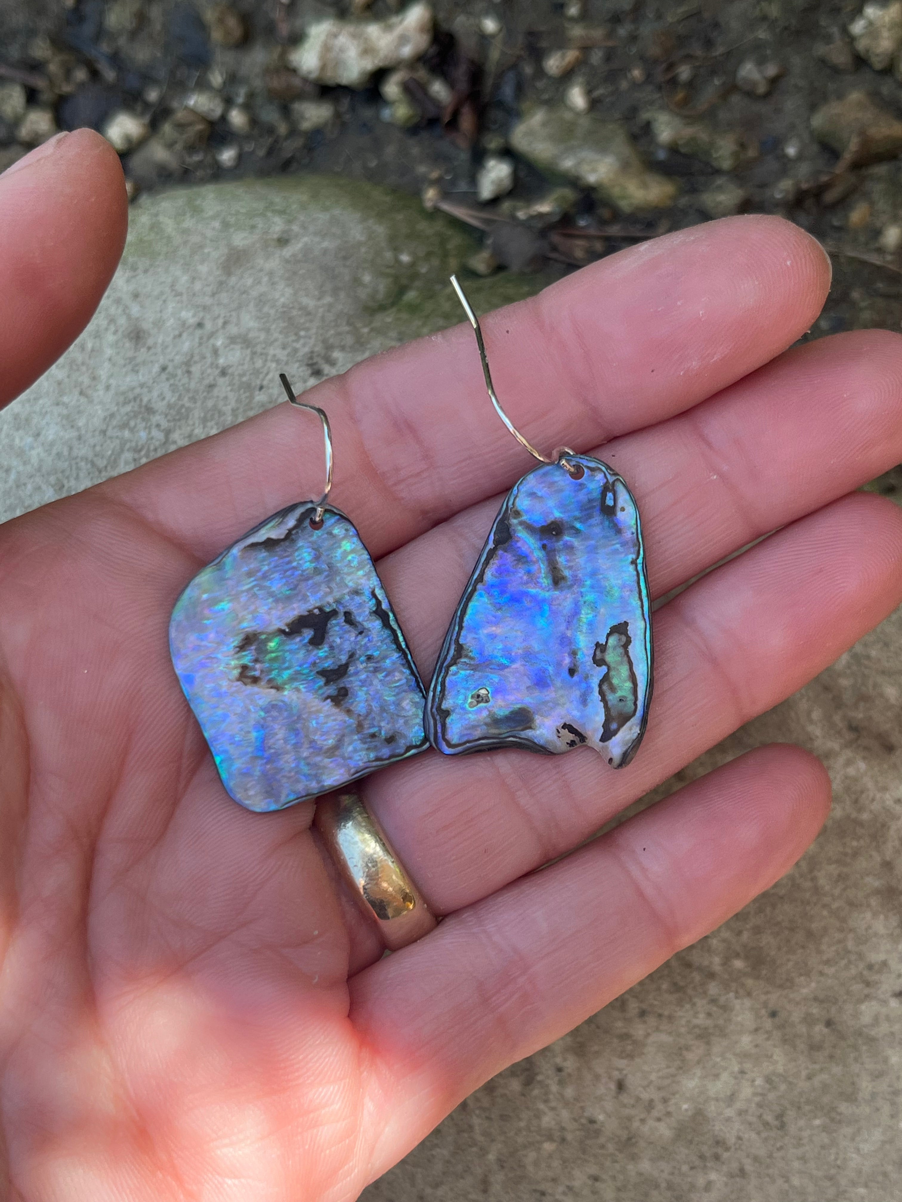 abalone chip earrings