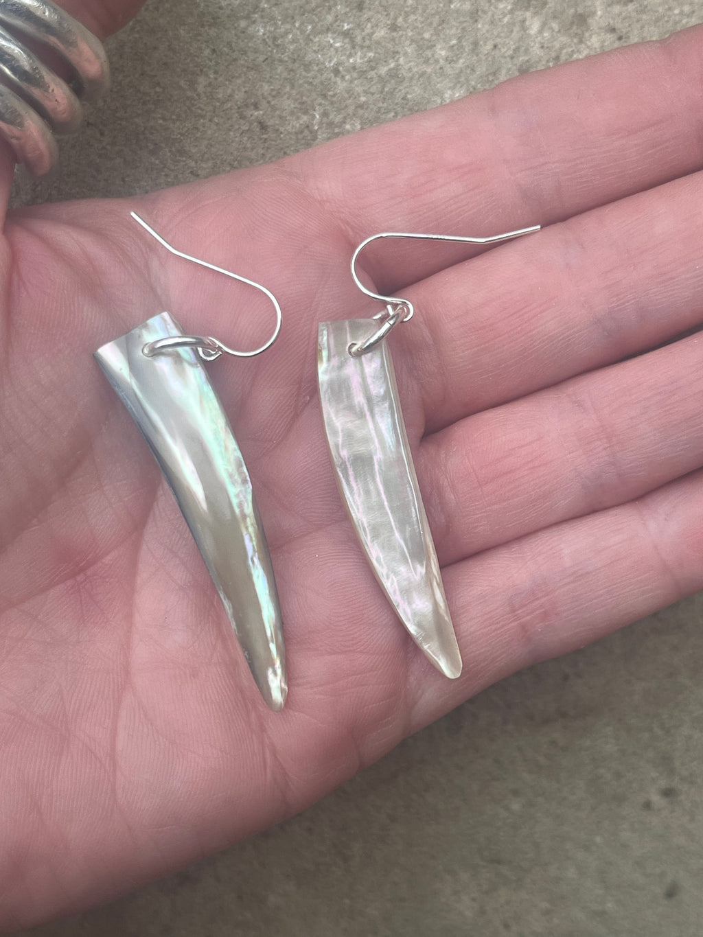 abalone tusk earring