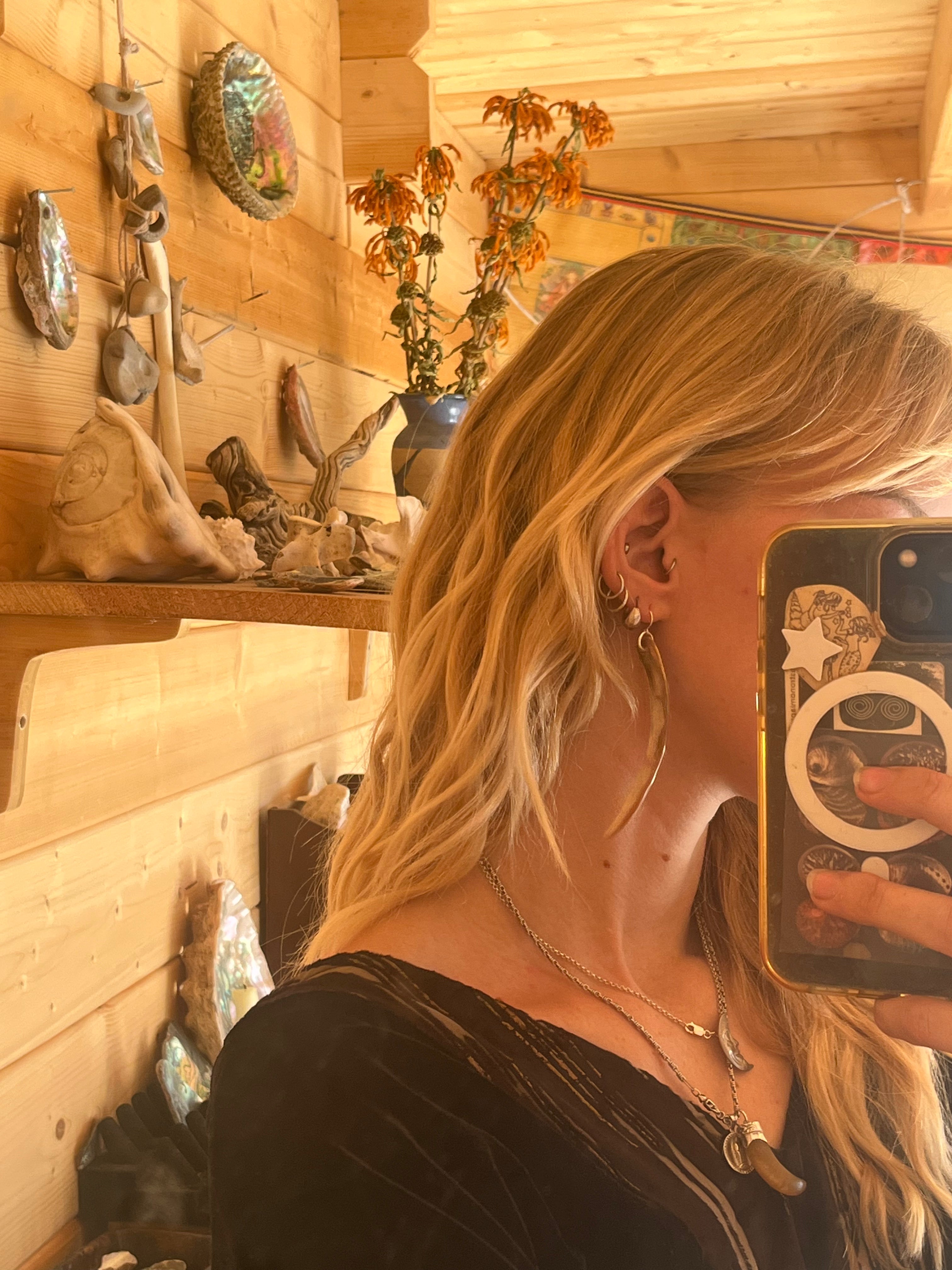 abalone tusk earring