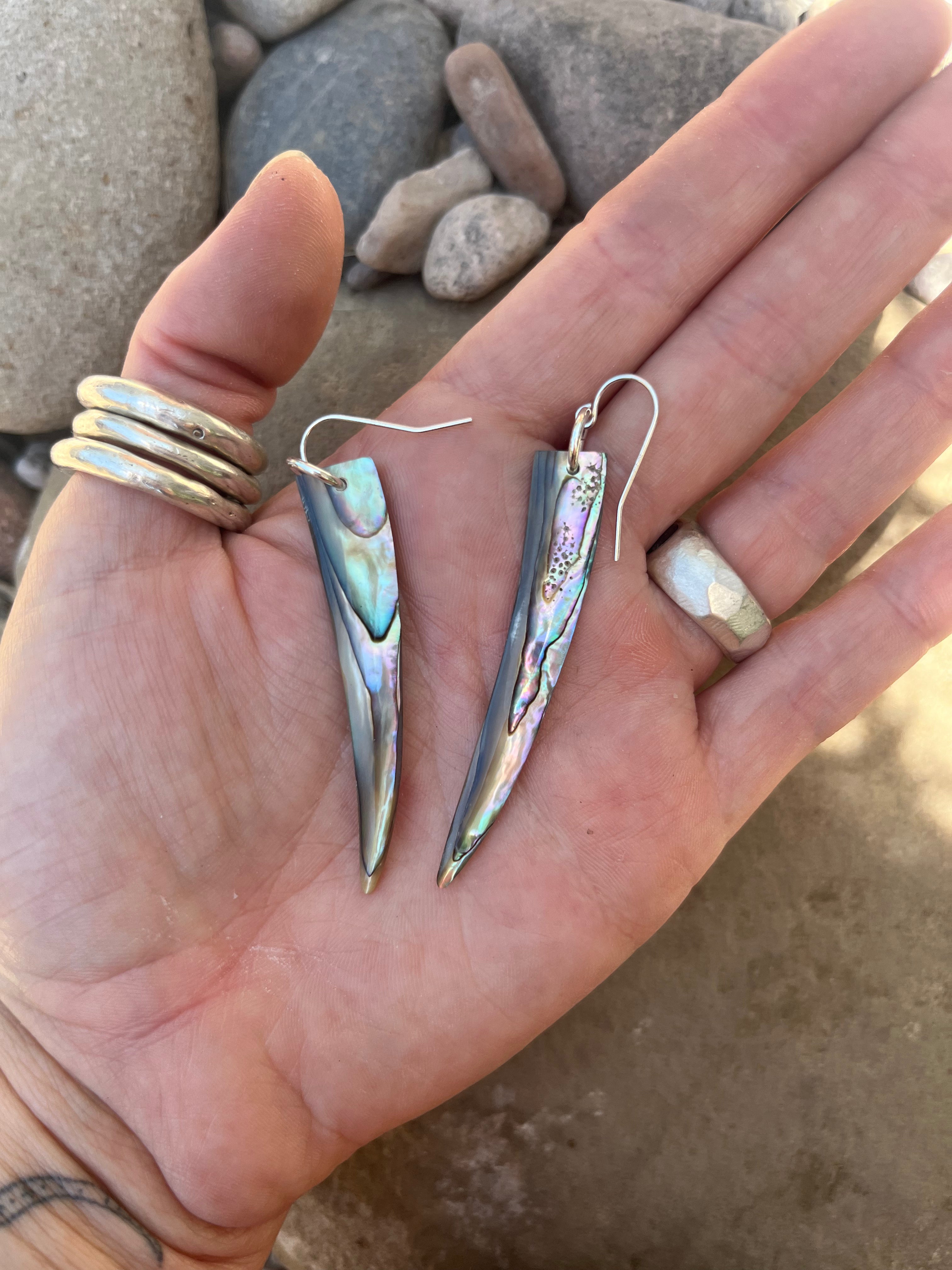 abalone tusk earring