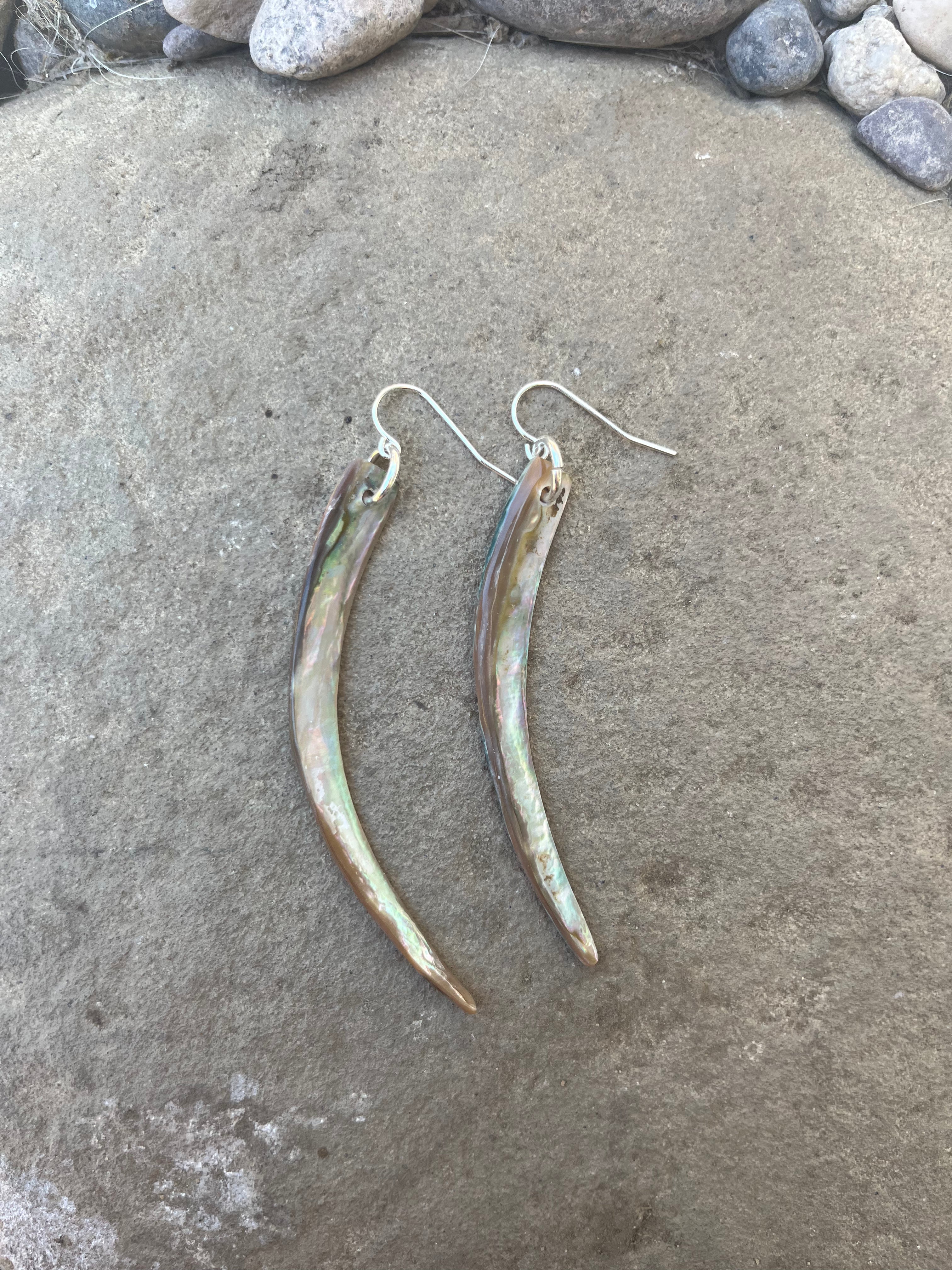 abalone tusk earring