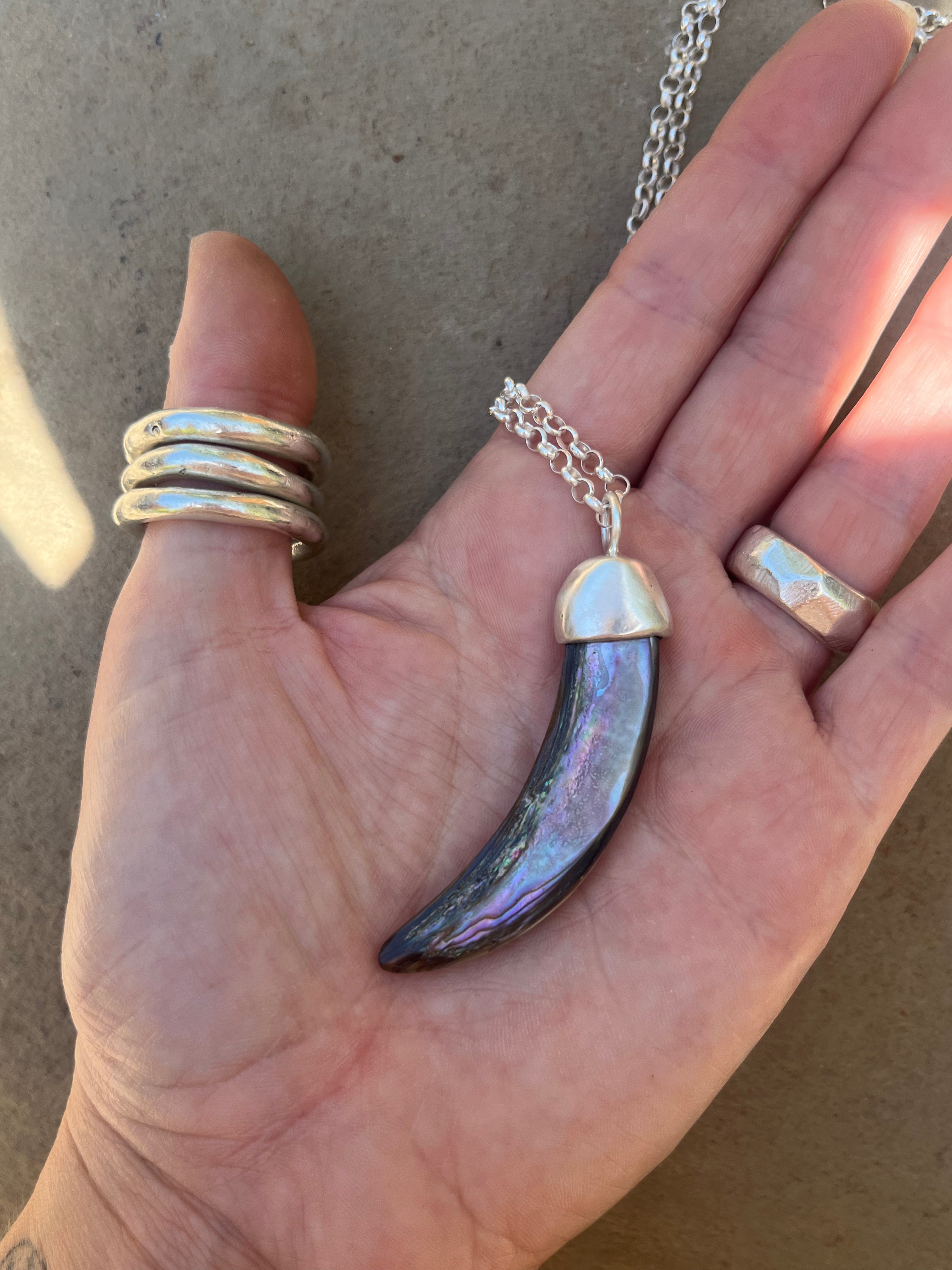abalone tusk necklace