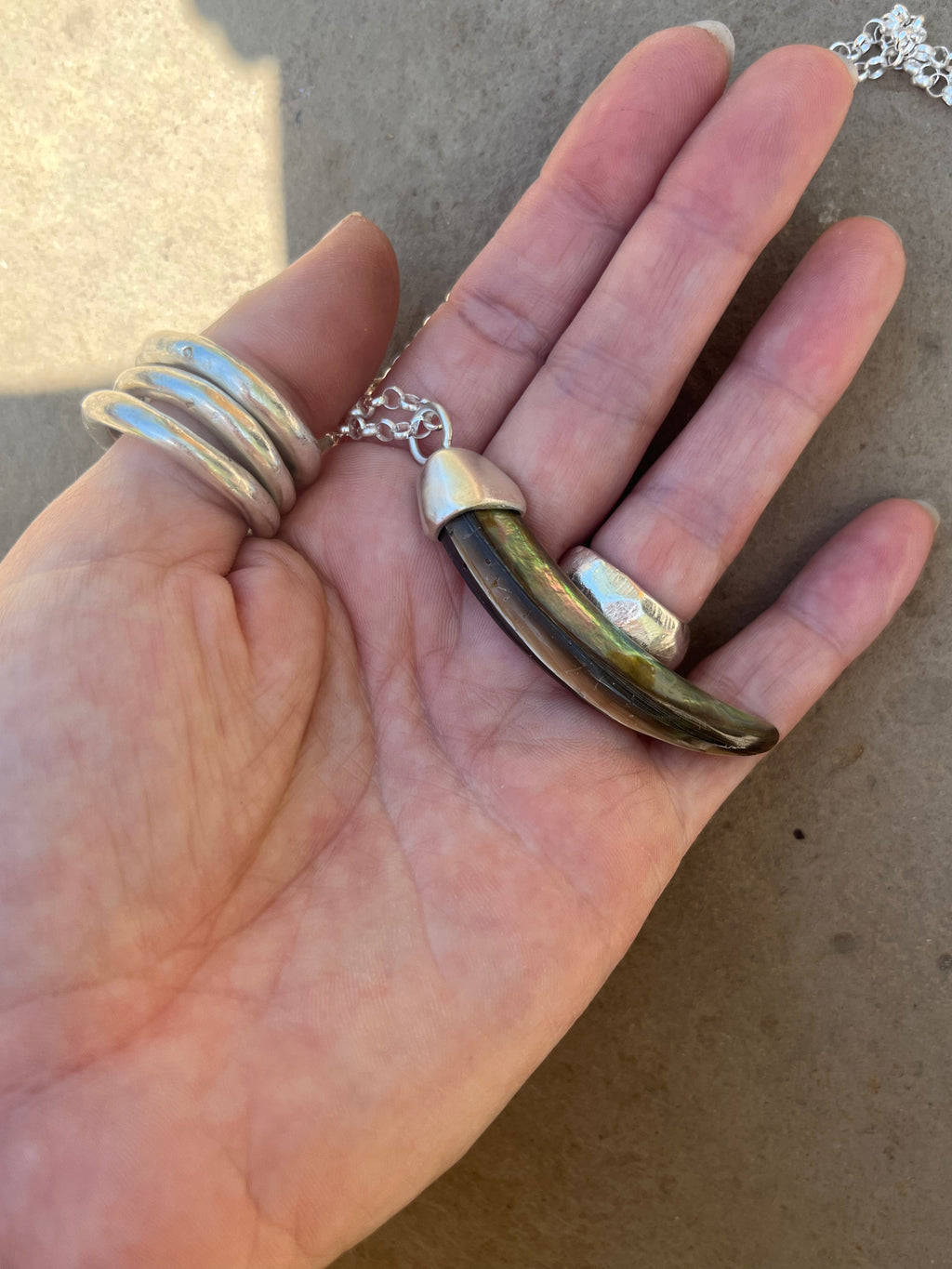 abalone tusk necklace