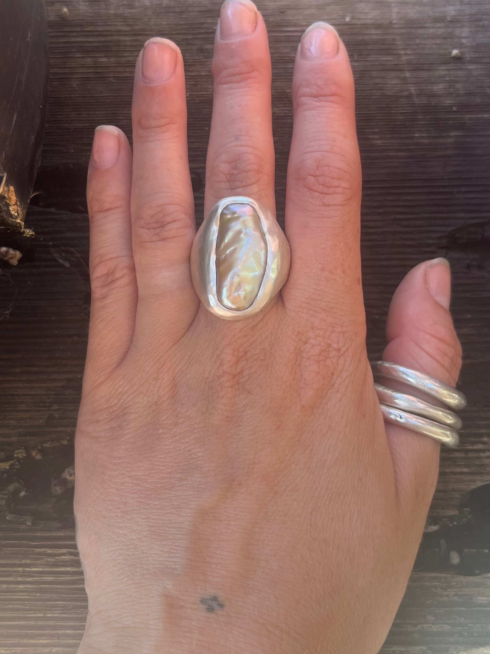 organic pearl ring