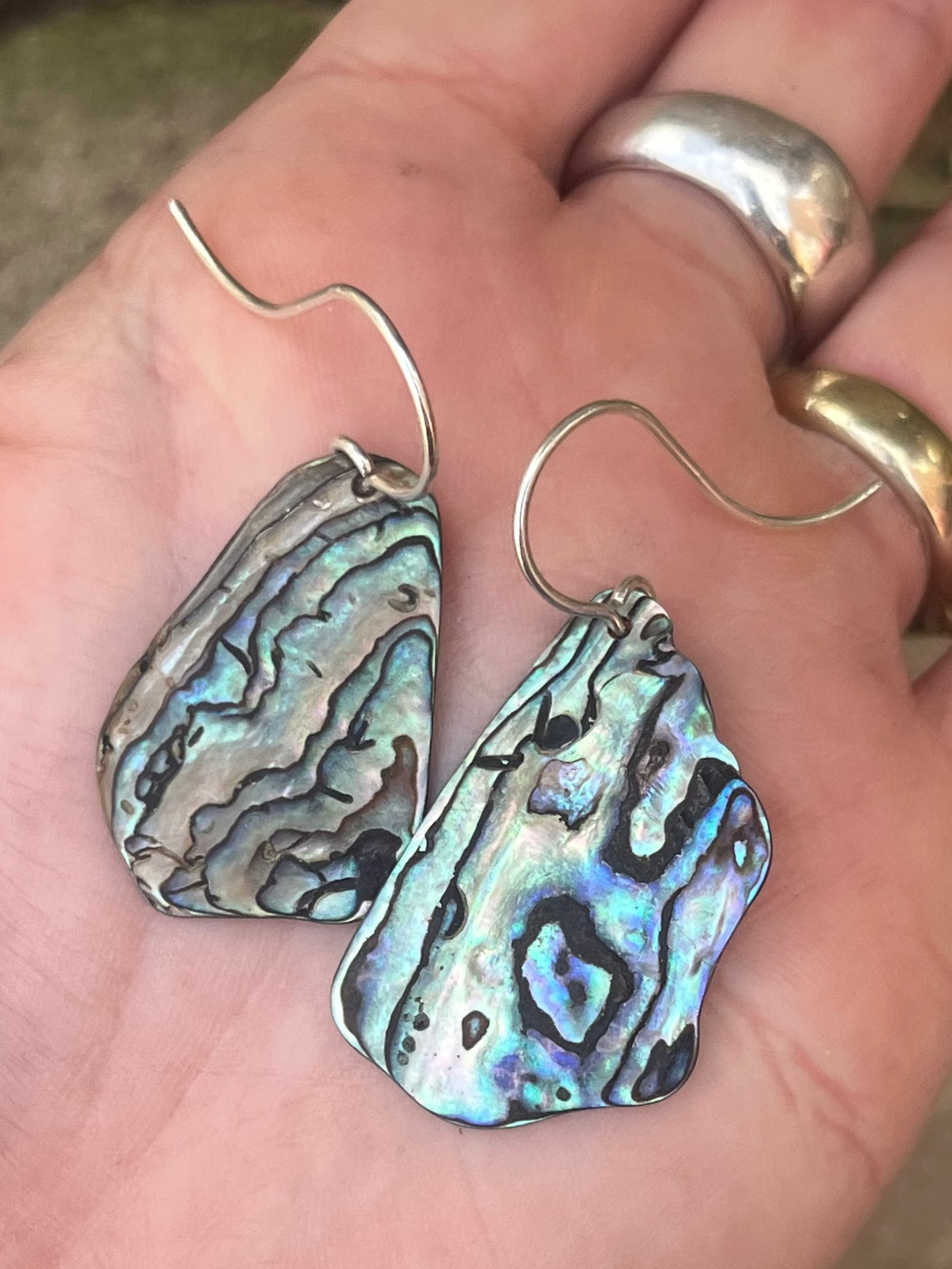 abalone chip earrings