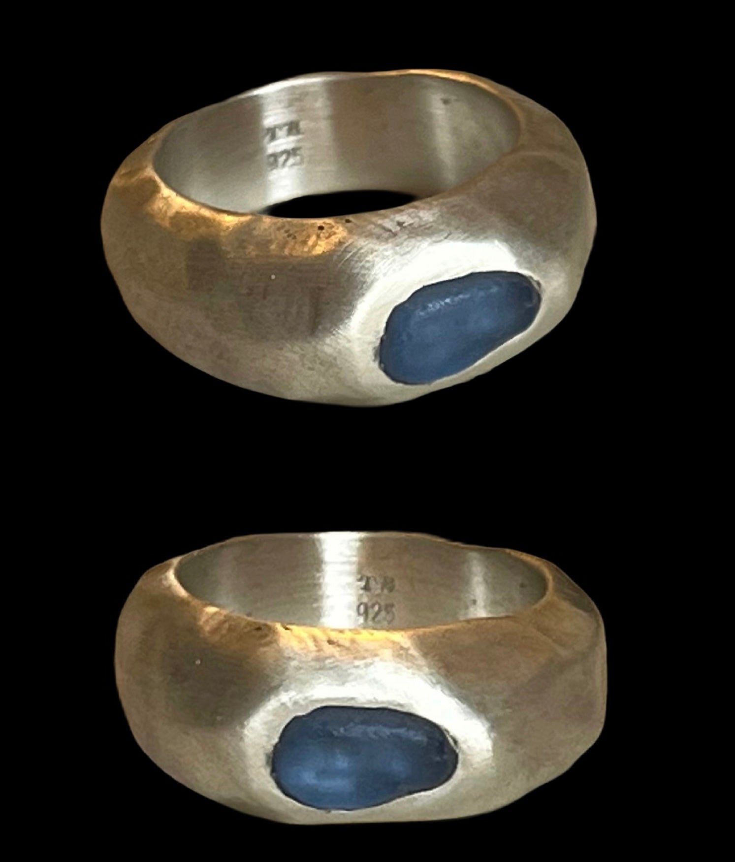 blue seaglass band~ size 8