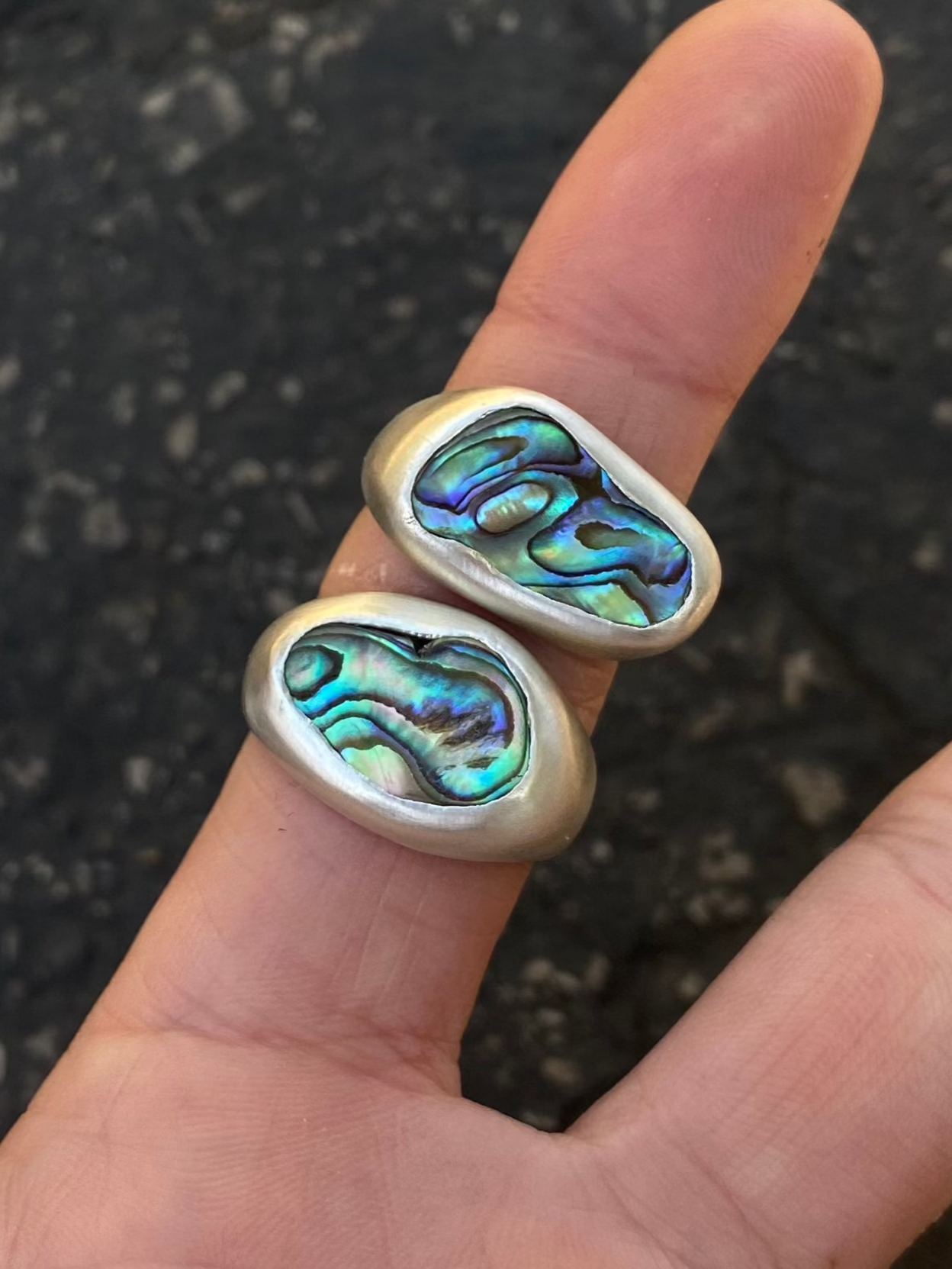 custom abalone ring